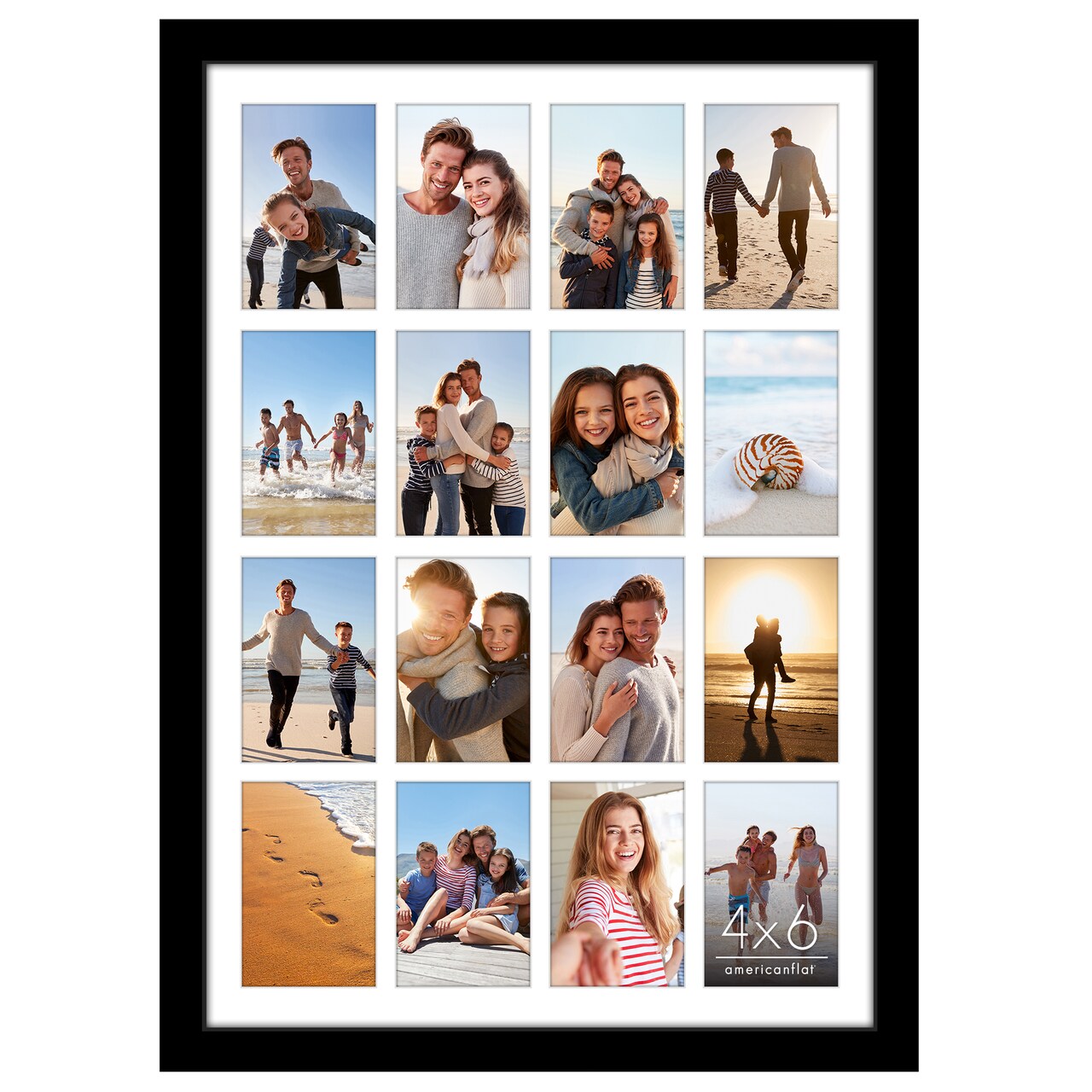 Americanflat 18x26 Collage Picture Frame - Use as Sixteen 4x6 Picture Frame Openings or One 18x26 Photo Frame Made of Engineered Wood with Polished Plexiglass